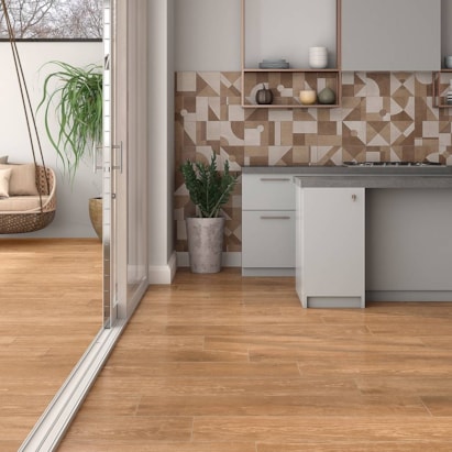 Porcelanato Externo 20x121cm Caixa 2,19m² Damme Dark Castor Retificado - RUR20180