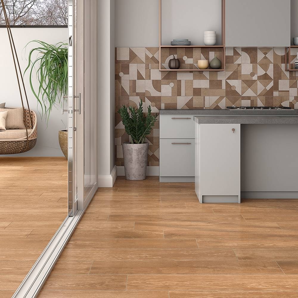 Porcelanato Externo 20x121cm Caixa 2,19m² Damme Dark Castor Retificado - RUR20180