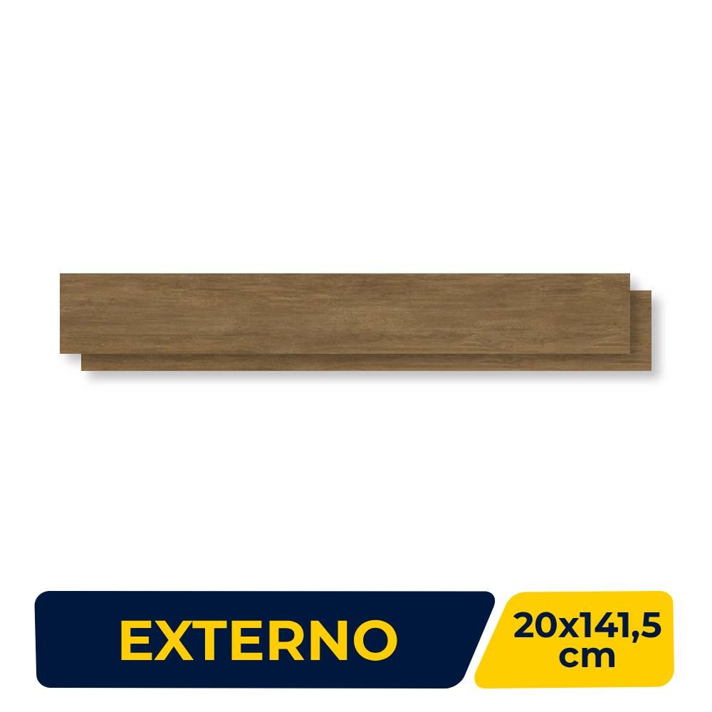 Porcelanato Externo 20x141,5cm Caixa 1,42m² Villagres Ecoville Jatobá Retificado - 200036