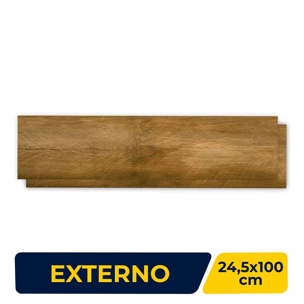 Porcelanato Externo 24,5X100cm Caixa 2,20m² Villagres Madero Jatobá Retificado - 2481