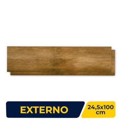 Porcelanato Externo 24,5X100cm Caixa 2,20m² Villagres Madero Jatobá Retificado - 2481