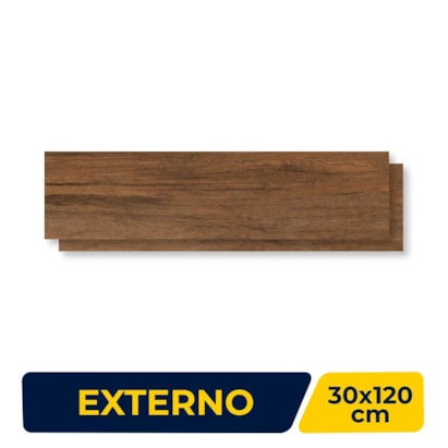 Porcelanato Externo 30x120cm Caixa 1,36m² Ceusa Canela Antique NO Retificado - 5062730