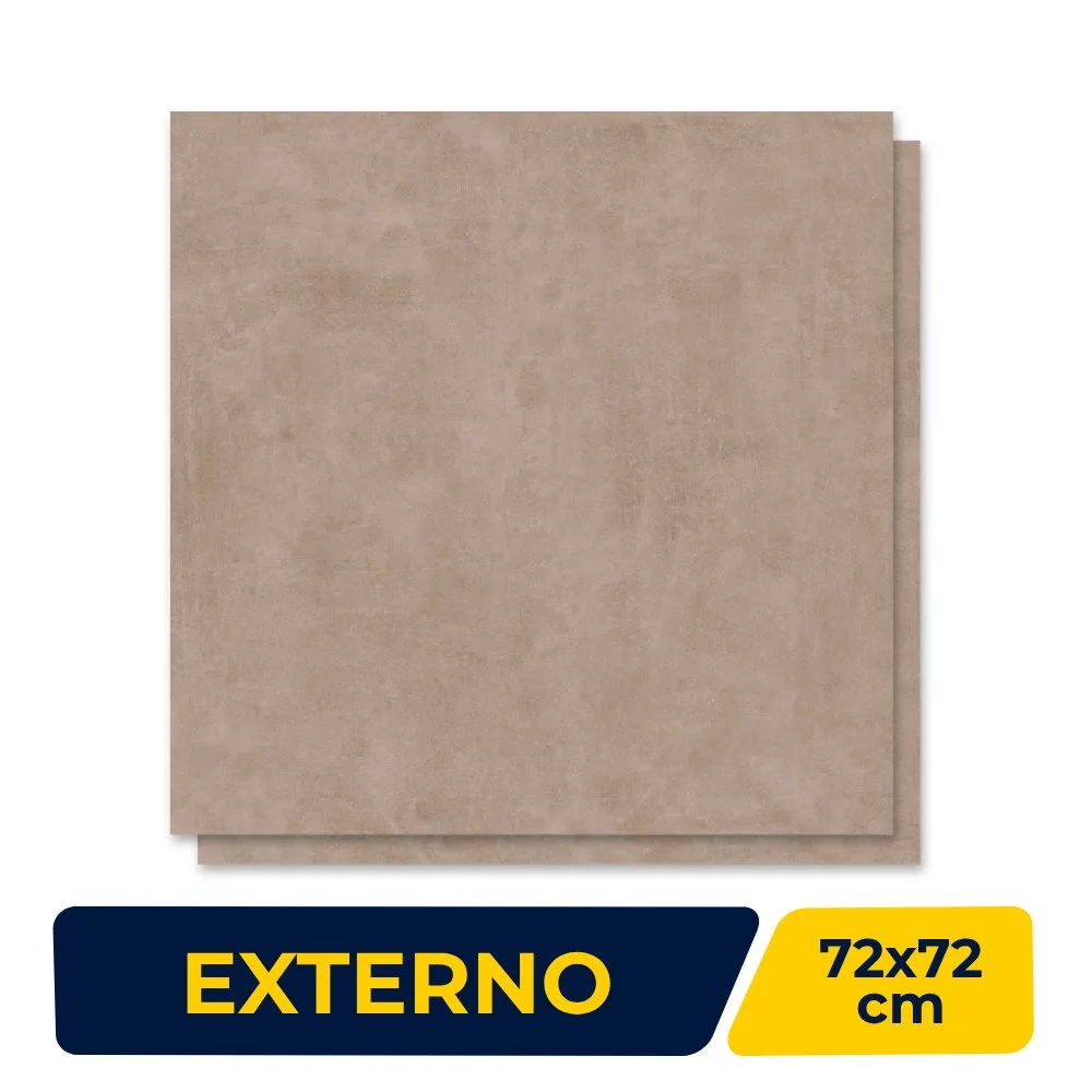 Porcelanato Externo 72x72cm Caixa 2,59m² ViaRosa Metropole Mocca Out Retificado - AR72081