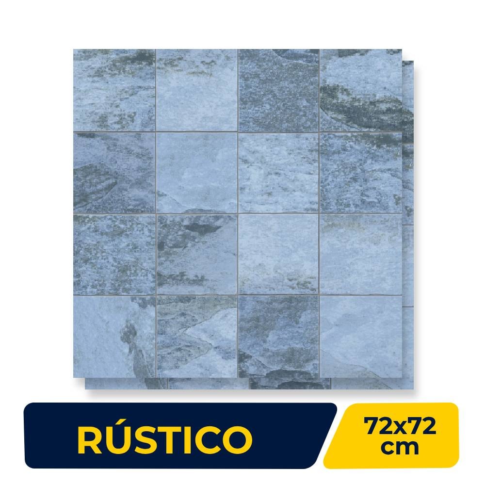 Porcelanato Externo 72x72cm Caixa 2,59m² ViaRosa Petra Blue Retificado - AR72090