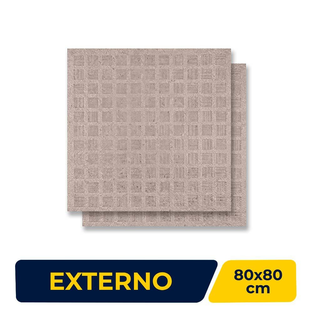 Porcelanato Externo 80x80cm Caixa 1,91m² Free Dom Ash Track Retificado - 204006E