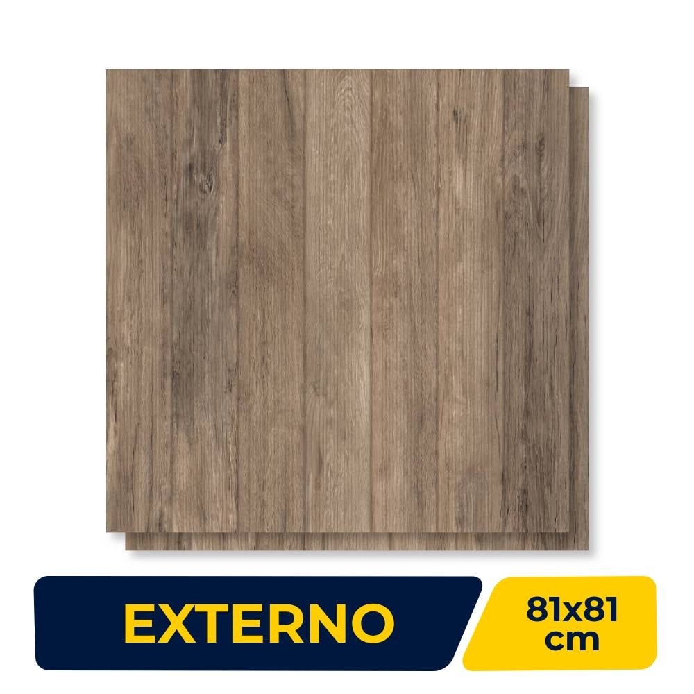 Porcelanato Externo 81x81cm Caixa 1,99m² Portobello Deck Canela Dourada Bold - 210269E