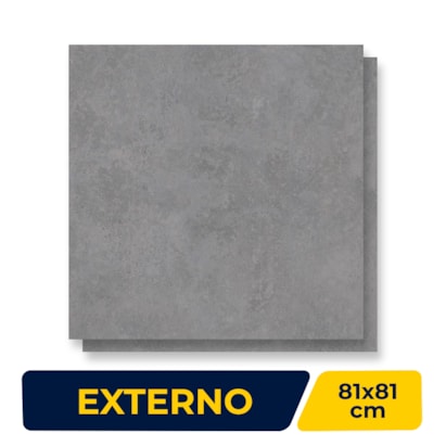 Porcelanato Externo 81x81cm Caixa 2,64m² Gaudi Broadway Dark Grey - 84401