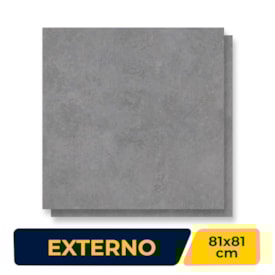 Porcelanato Externo 81x81cm Caixa 2,64m² Gaudi Broadway Dark Grey Retificado - 84401