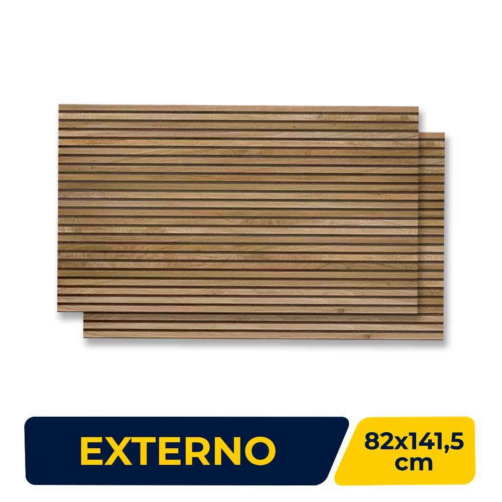 Porcelanato Externo 82x141,5cm Caixa 2,32m² Villagres Taiko Carvalho Retificado - 820016