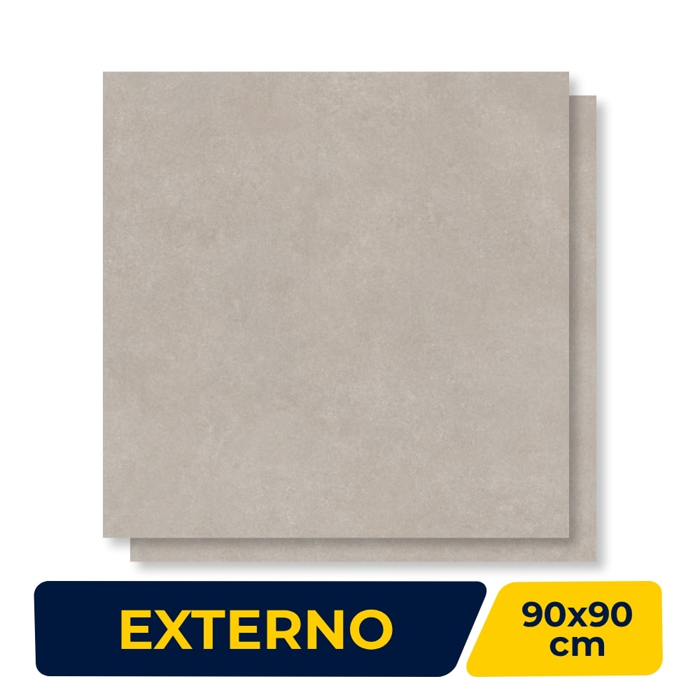 Porcelanato Externo Roca 90x90cm Quadra Greige Retificado - ROC04DI0005