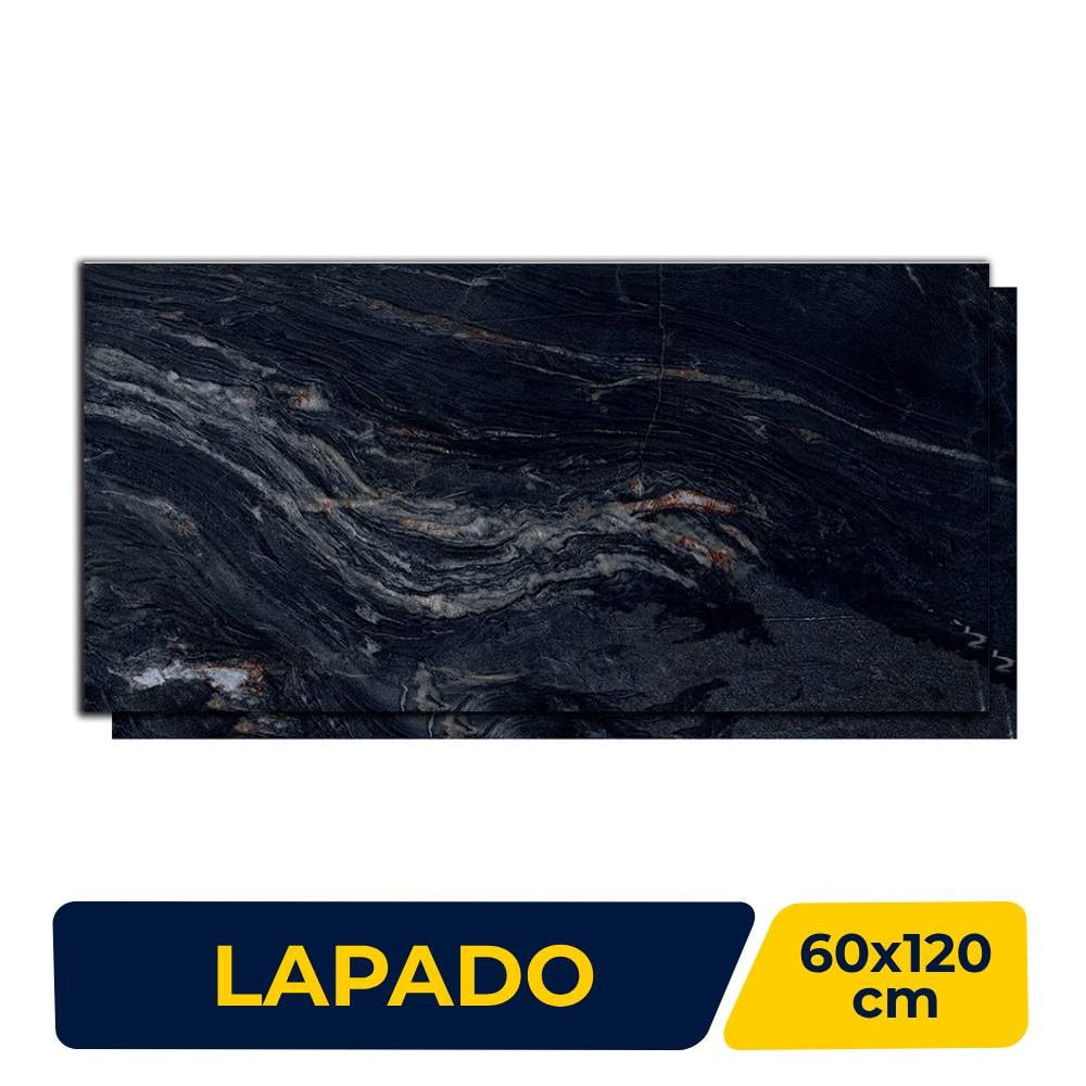 Porcelanato Lapado 60x120cm Caixa 2,13m² Mirror Black Retificado - ROC04DB00031