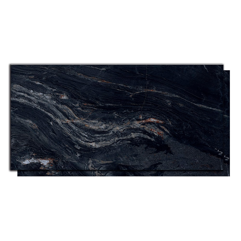 Porcelanato Lapado 60x120cm Caixa 2,13m² Roca Mirror Black Retificado - ROC04DB00031
