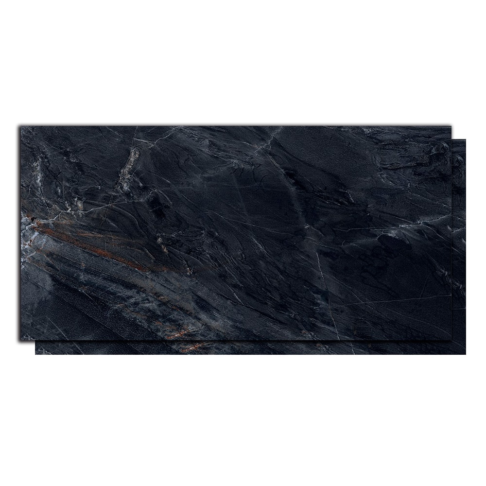 Porcelanato Lapado 60x120cm Caixa 2,13m² Roca Mirror Black Retificado - ROC04DB00031
