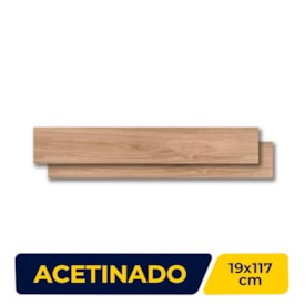 Porcelanato Madeira Acetinado 19x117cm Caixa 1,33m² Portinari Abitare HD Be Retificado - 57082