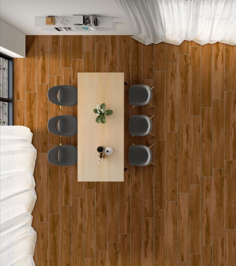 Porcelanato Madeira Acetinado 20x120cm Caixa 1,42m² Gaudi Red Wood Natural Retificado - 81991