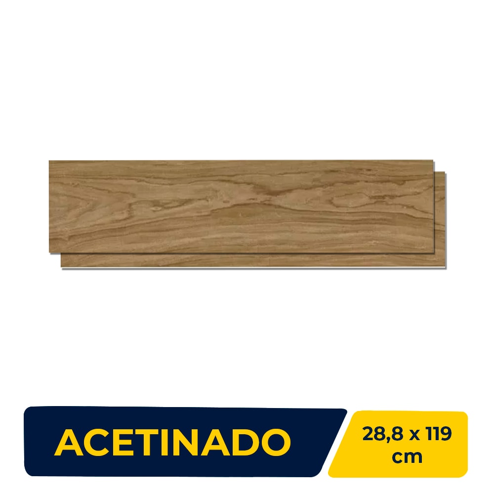 Porcelanato Madeira Acetinado 28.8x119cm Caixa 1,03m² Ceusa Ipe Retifiacdo - 5008145