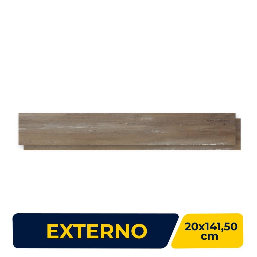 Porcelanato Madeira Externo 20x141,5cm Caixa 1,42m² Villagres Alameda Retificado - 200021