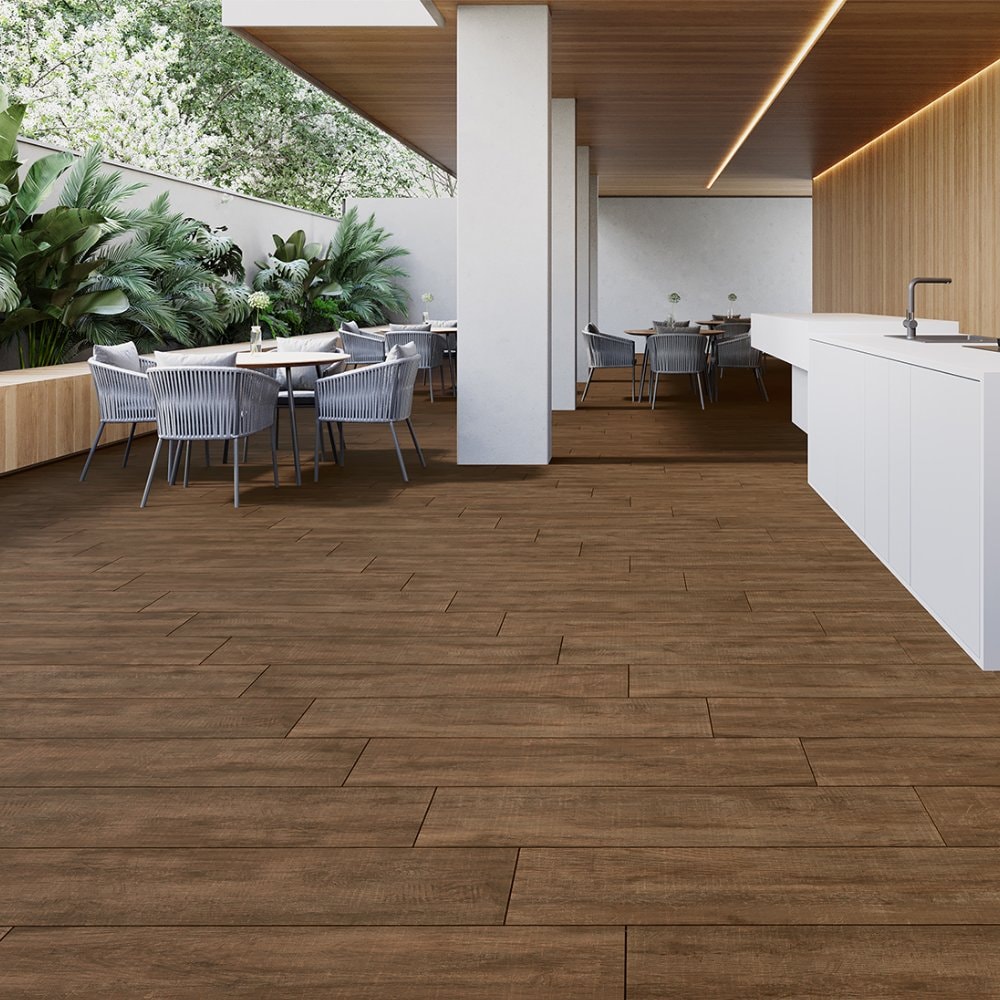 Porcelanato Madeira Externo 24.5x108cm Caixa 1,85m² ViaRosa Ceratto Retificado - AR24115