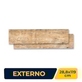 Porcelanato Madeira Externo 28.8x119cm Caixa 1,03m² Ceusa Tulha Retificado - 5008146
