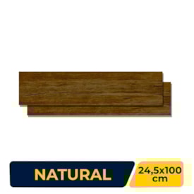 Porcelanato Madeira Natural 24,5x100cm Caixa 2,20m² Villagres Natural Ipe Retificado - 2428