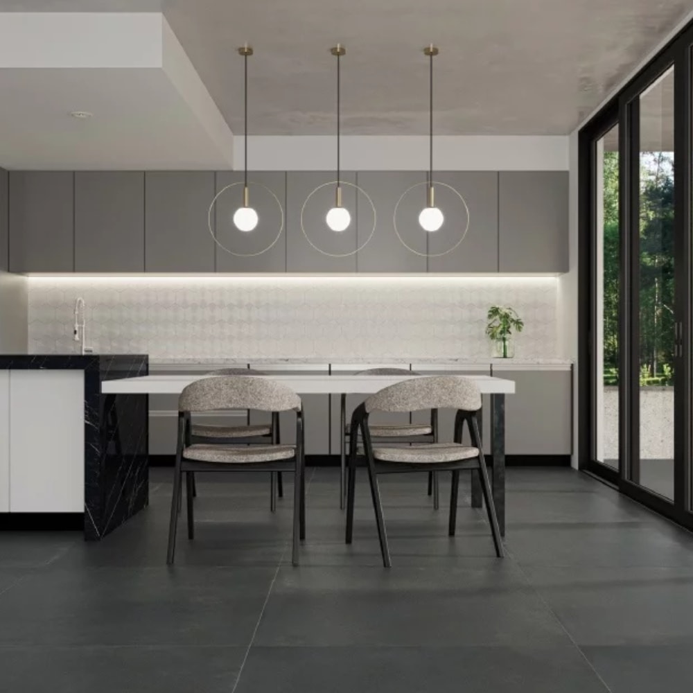 Porcelanato Natural 100x100cm Caixa 2,00m² Portinari Munich BK Retificado - 61214