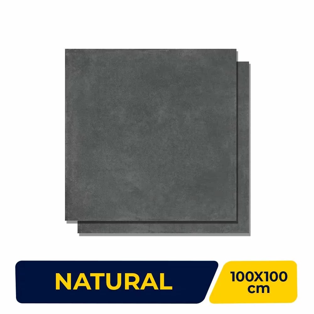 Porcelanato Natural 100x100cm Caixa 2,00m² Portinari Munich BK Retificado - 61214