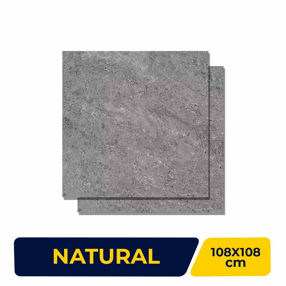 Porcelanato Natural 108x108cm Caixa 2,33m² Villagres Lombardia Grey Retificado - 108017