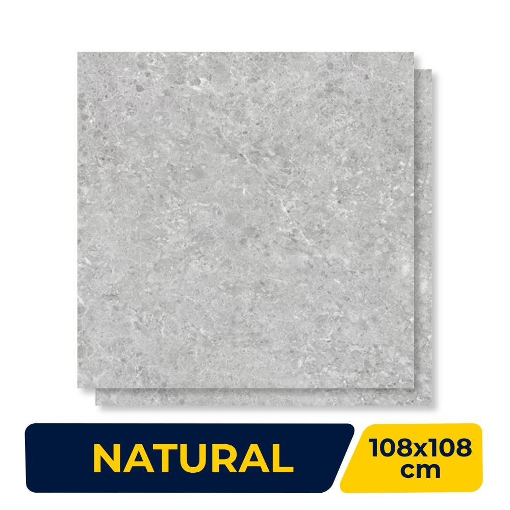 Porcelanato Natural 108X108cm Caixa 2,33m² Villagres Lombardia Silver Retificado