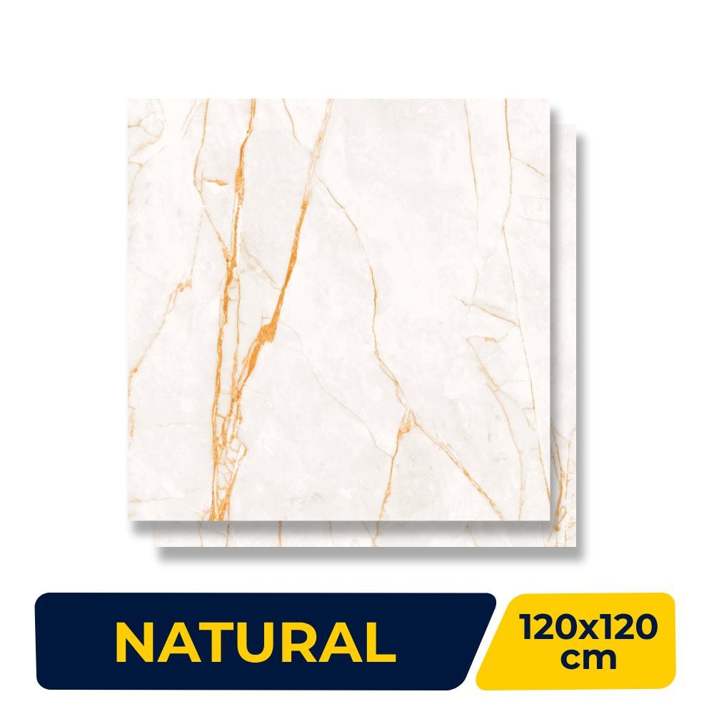 Porcelanato Natural 120x120cm Caixa 1,44m² Ceusa Golden Fantasy Wh Retificado - 5062672