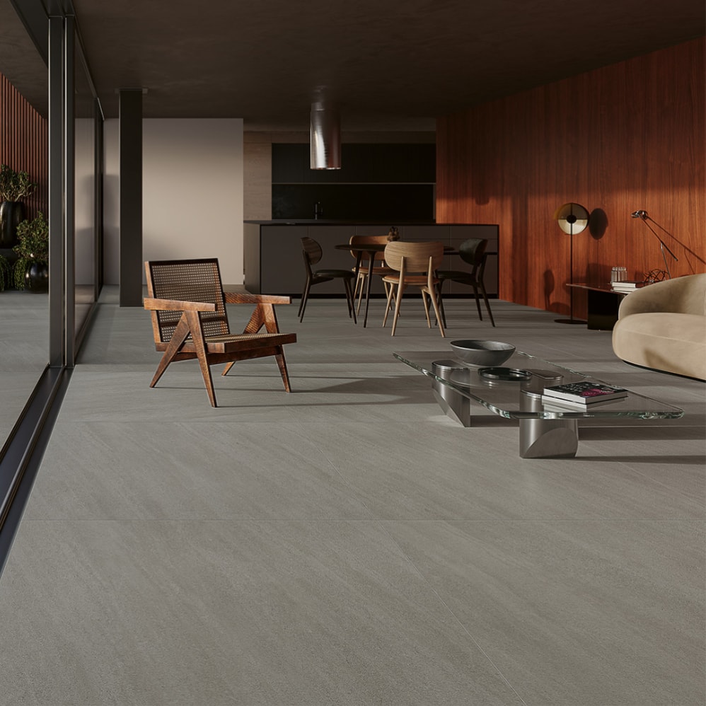 Porcelanato Natural 123x123cm Caixa 3,03² Villagres Basalto Grey Retificado - 123012