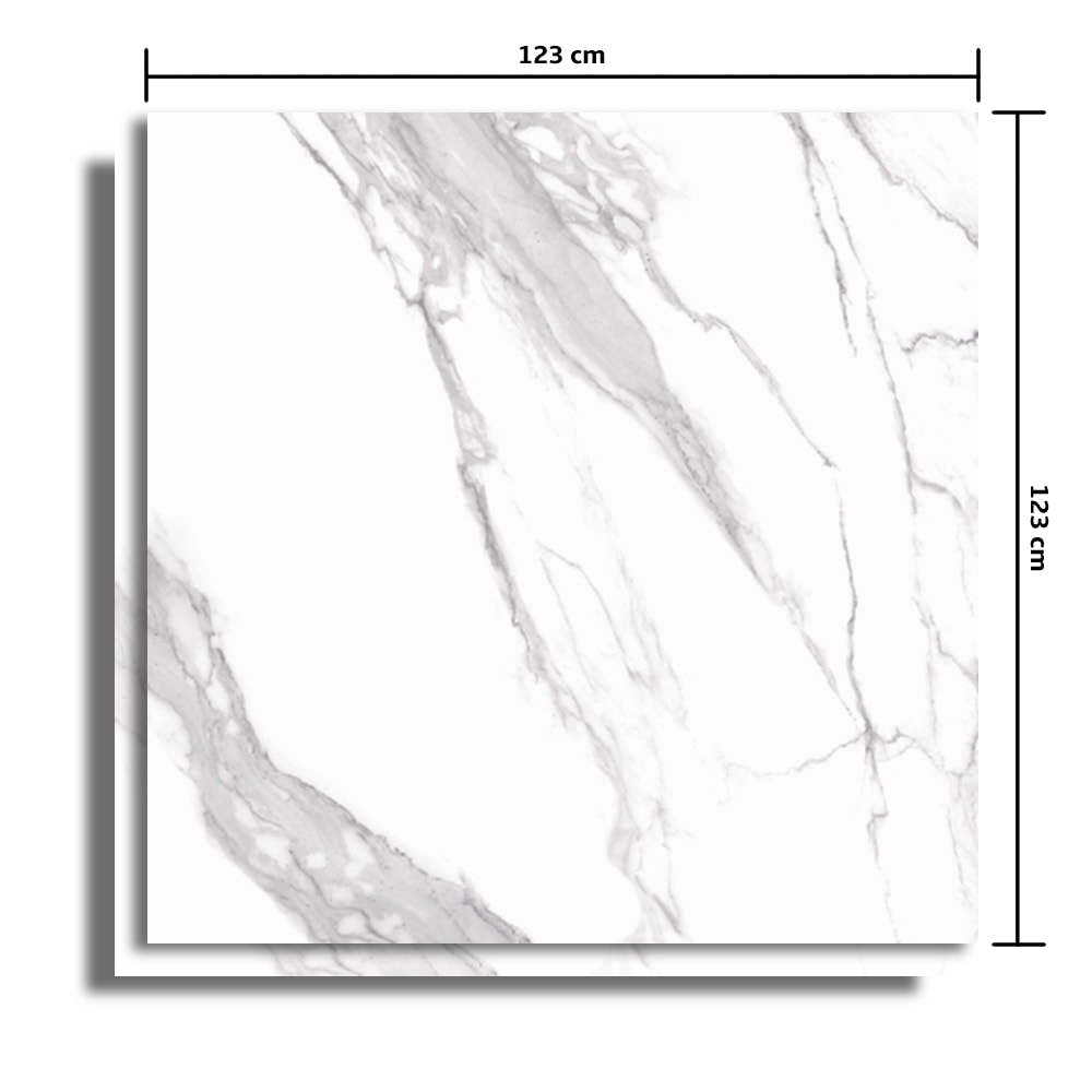 Porcelanato Natural 123x123cm Caixa 3,03m² Villagres Carrara Toscana Retificado - 123001