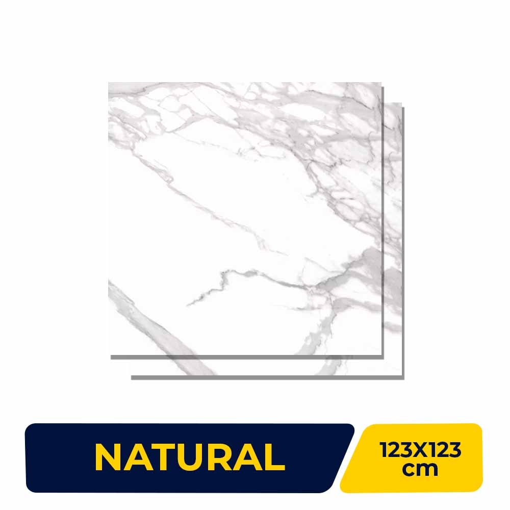 Porcelanato Natural 123x123cm Caixa 3,03m² Villagres Carrara Toscana Retificado - 123001