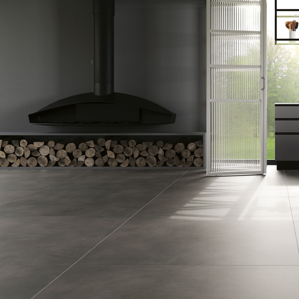 Porcelanato Natural 123x123cm Caixa 3,03m² Villagres House Grafite Retificado - 123003