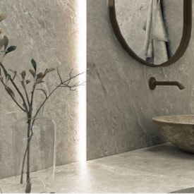 Porcelanato Natural 123x123cm Caixa 3,03m² Villagres Pietra Di Merapi Grigio Retificado - 123056