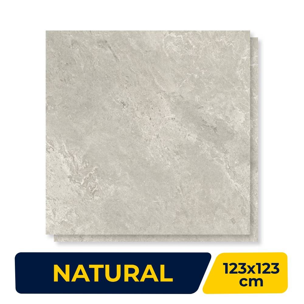 Porcelanato Natural 123x123cm Caixa 3,03m² Villagres Pietra Di Merapi Grigio Retificado - 123056