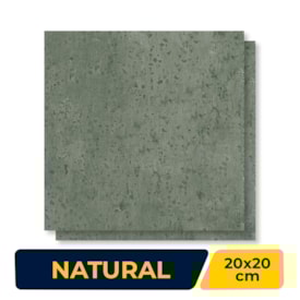Porcelanato Natural 20x20cm Caixa 0,80m² Gaudi Esmeralda Retificado - GD021