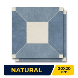 Porcelanato Natural 20x20cm Caixa 1,01m² Retro Blue Retificado - 5062620