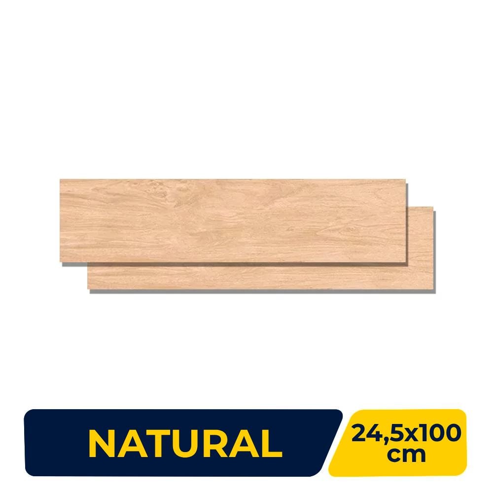 Porcelanato Natural 24,5x100cm Caixa 2,20m² Villagres Amêndola Retificado - 24057