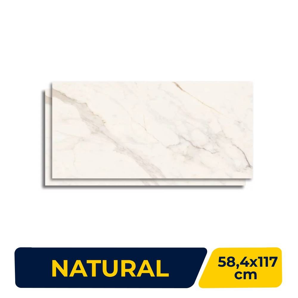 Porcelanato Natural 58,4x117cm Caixa 1,37m² Portinari Opera White Retificado - 60004