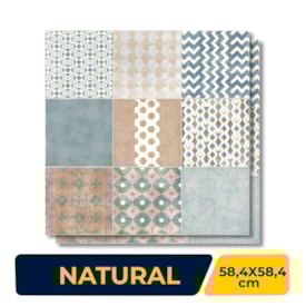 Porcelanato Natural 58.4X58.4cm Caixa 1,70m² Portinari Lisboa Colors Retificado -6060210