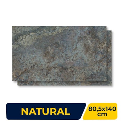Porcelanato Natural 80,5x140cm Caixa 2,25m² Villagres Blu Siena Retificado - 800044