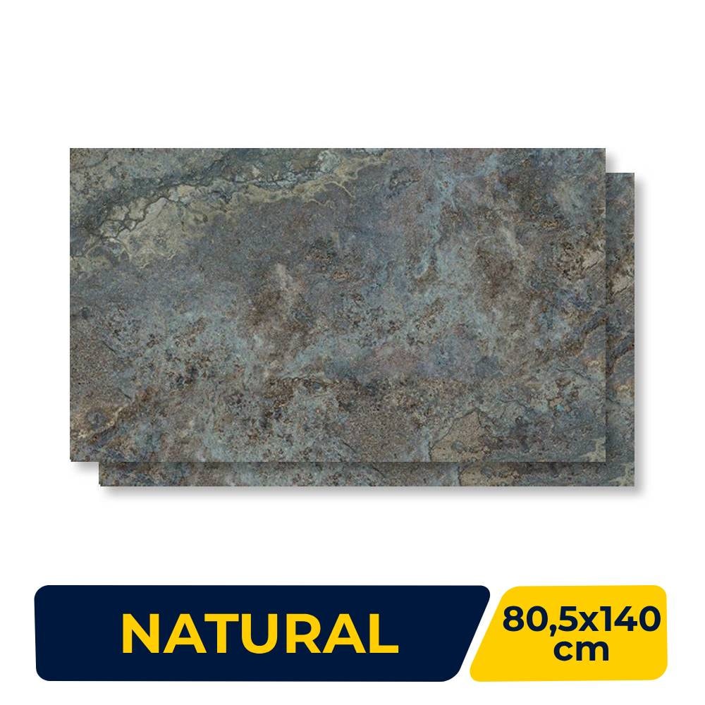 Porcelanato Natural 80,5x140cm Caixa 2,25m² Villagres Blu Siena Retificado - 800044