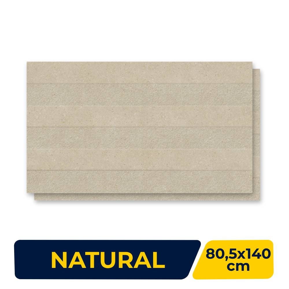 Porcelanato Natural 80,5x140cm Caixa 2,25m² Villagres Emanatura Areia Decor Retificado - 800055