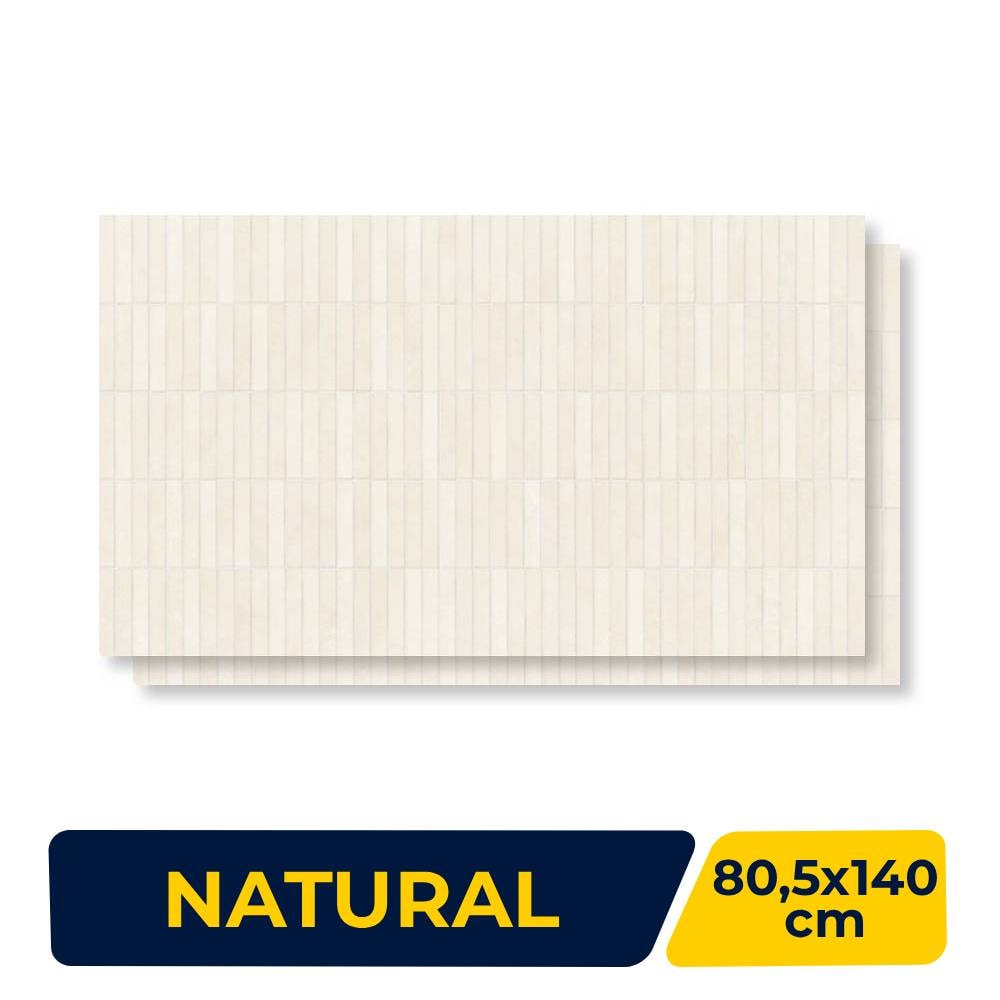 Porcelanato Natural 80,5x140cm Caixa 2,25m² Villagres Mântova Bianco Decor Retificado - 800067