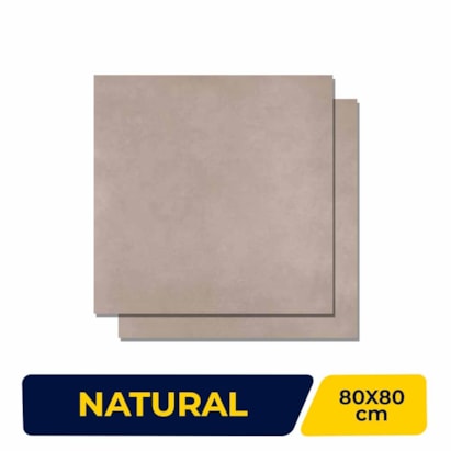 Porcelanato Natural 80x80cm Caixa 1,91m² Portobello Hit Fendi Retificado - 12740E