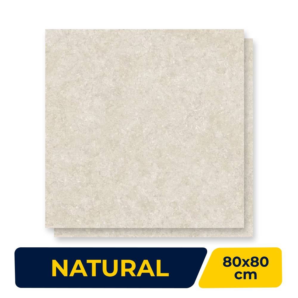 Porcelanato Natural 80x80cm Caixa 1,91m² Portobello Stone Off White Retificado - 205986E