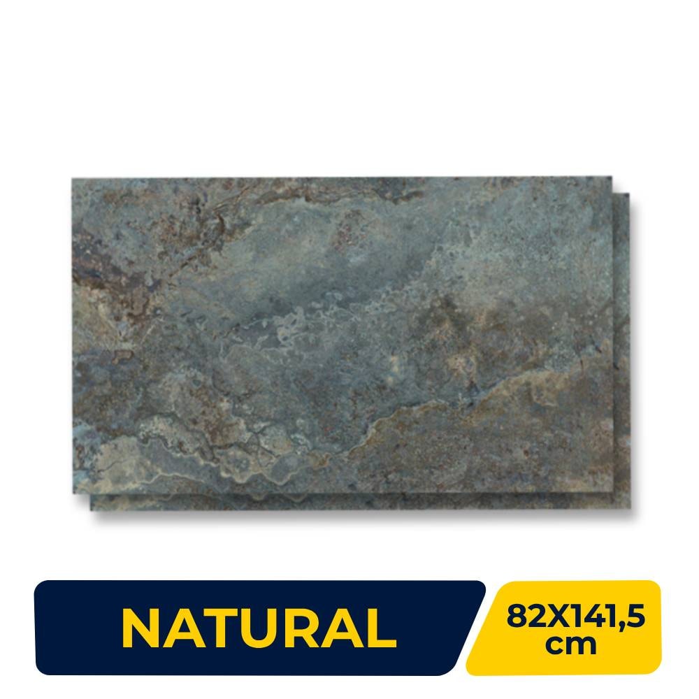 Porcelanato Natural 82X141,5cm Caixa 2,32m² Villagres Blu Siena Retificado - 820024