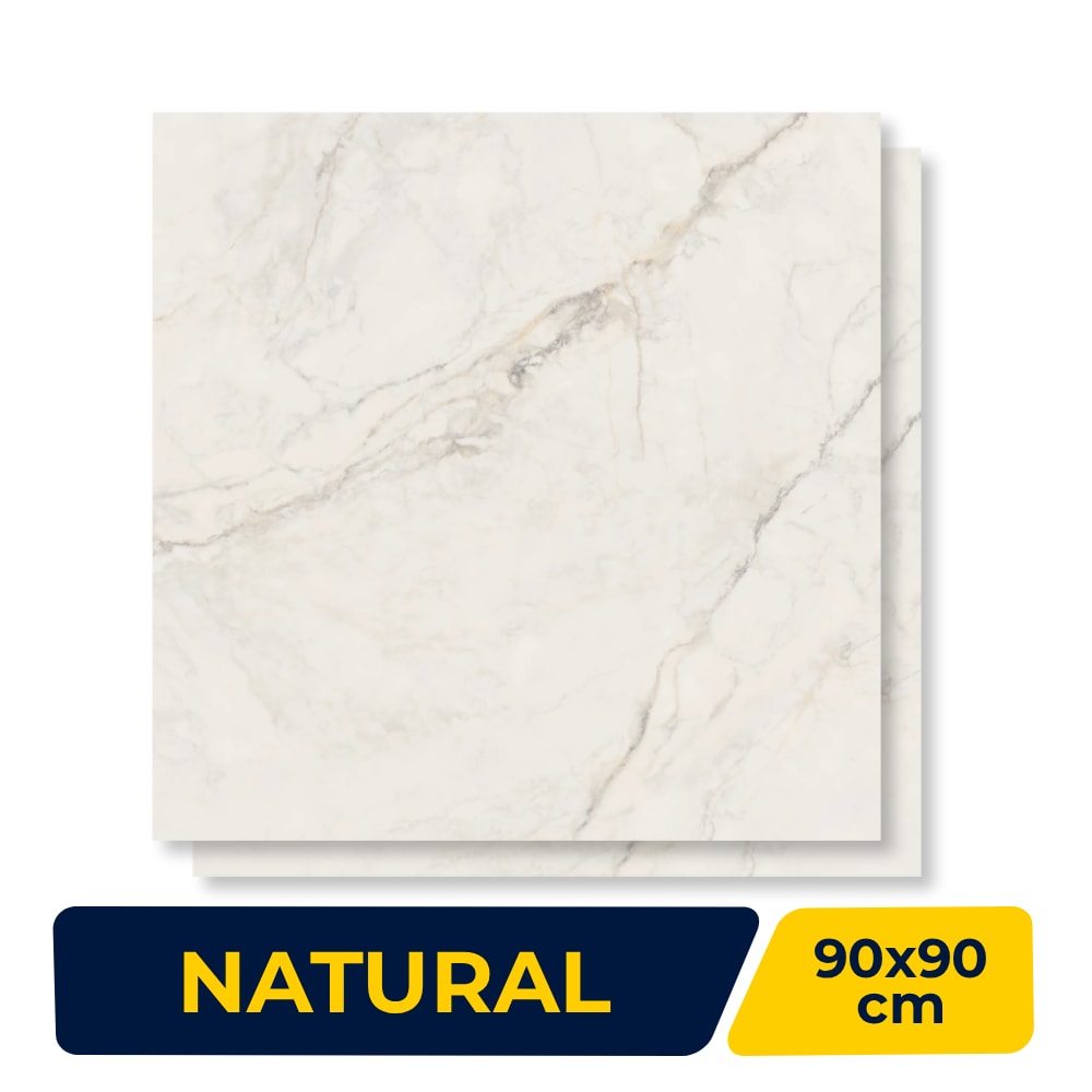 Porcelanato Natural 90x90cm Caixa 1,61m² Portobello Apuano Oro Retificado - 204636