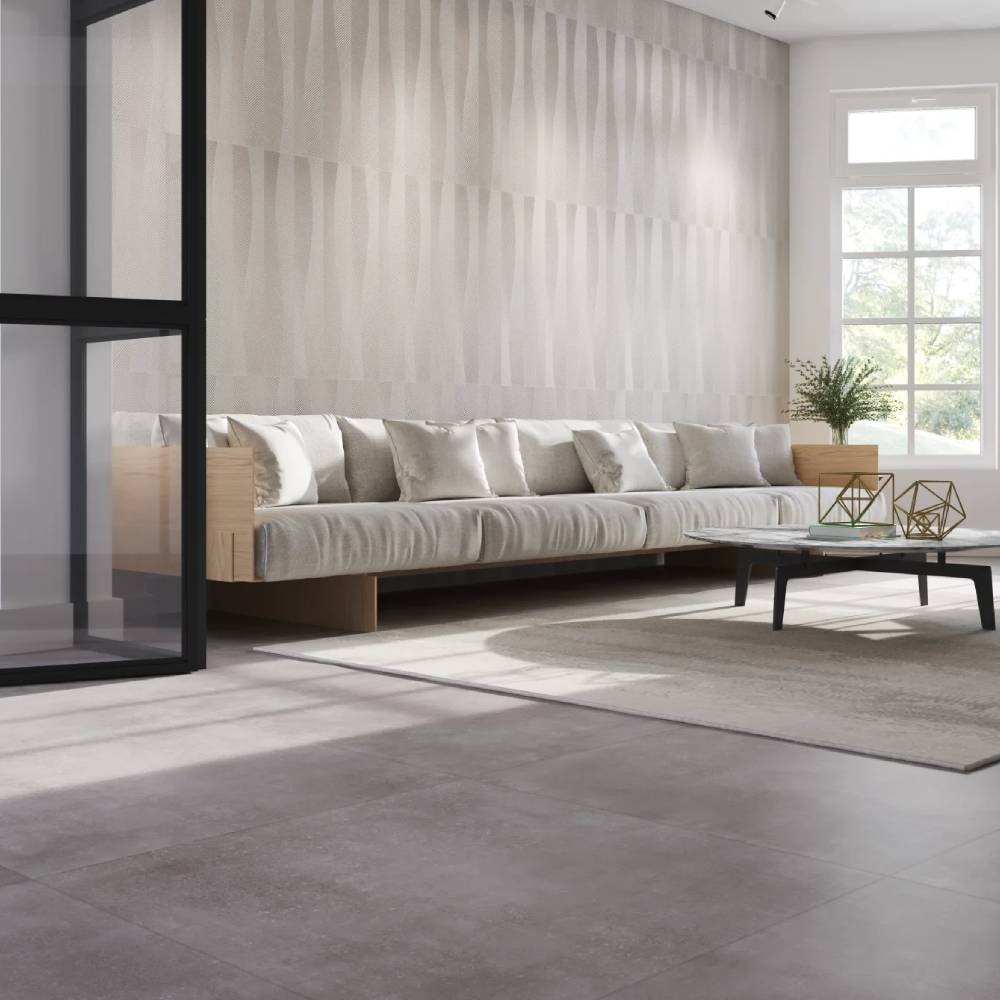 Porcelanato Natural 90x90cm Caixa 2,42m² Portobello Belgique Clair Retificado - 209570E