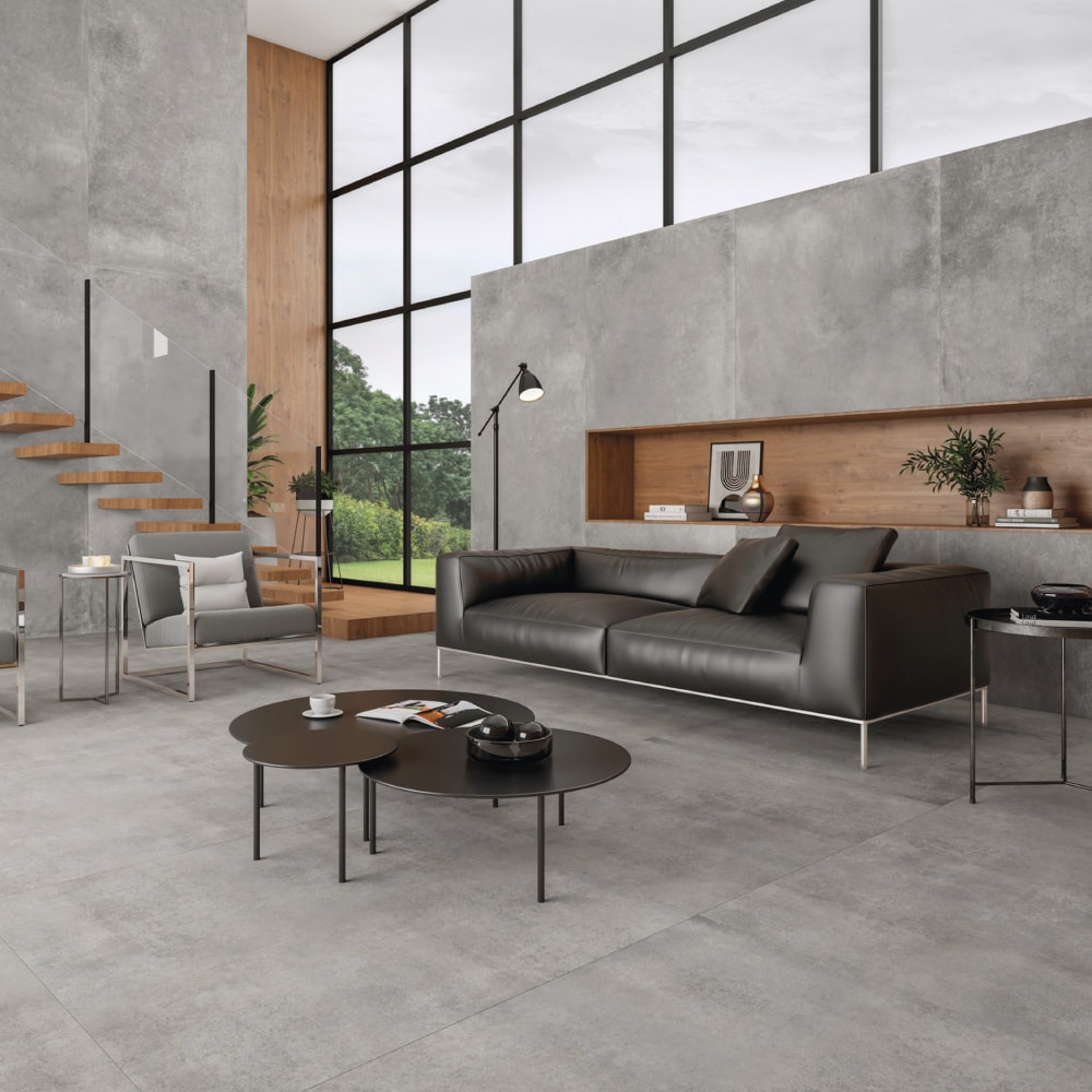 Porcelanato Natural 90x90cm Caixa 2,42m² Portobello Nord Cement Retificado - 209552E